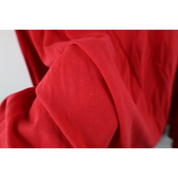 Vtg Y2K The North Face Mens 2XL Faded Spell Out Box Logo Long Sleeve T-Shirt Red - Picture 6 of 13